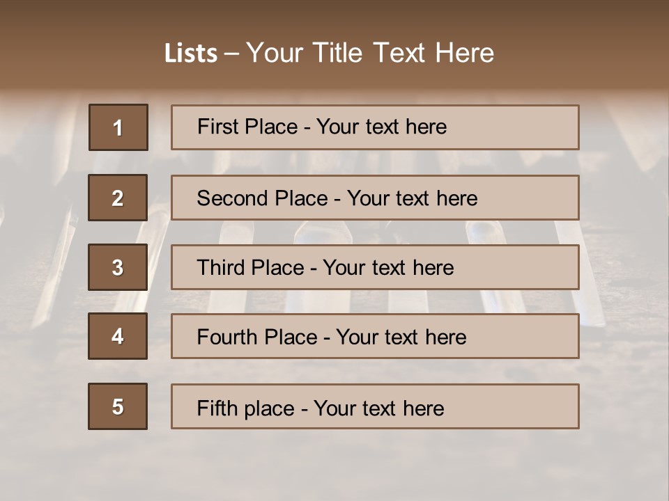 A Bunch Of Tools Sitting On Top Of A Wooden Table PowerPoint Template