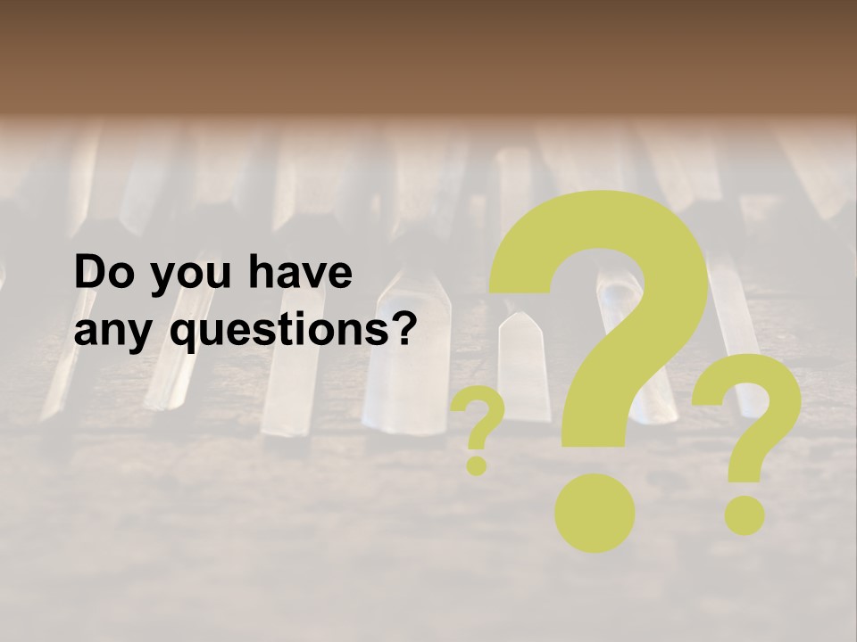 A Bunch Of Tools Sitting On Top Of A Wooden Table PowerPoint Template