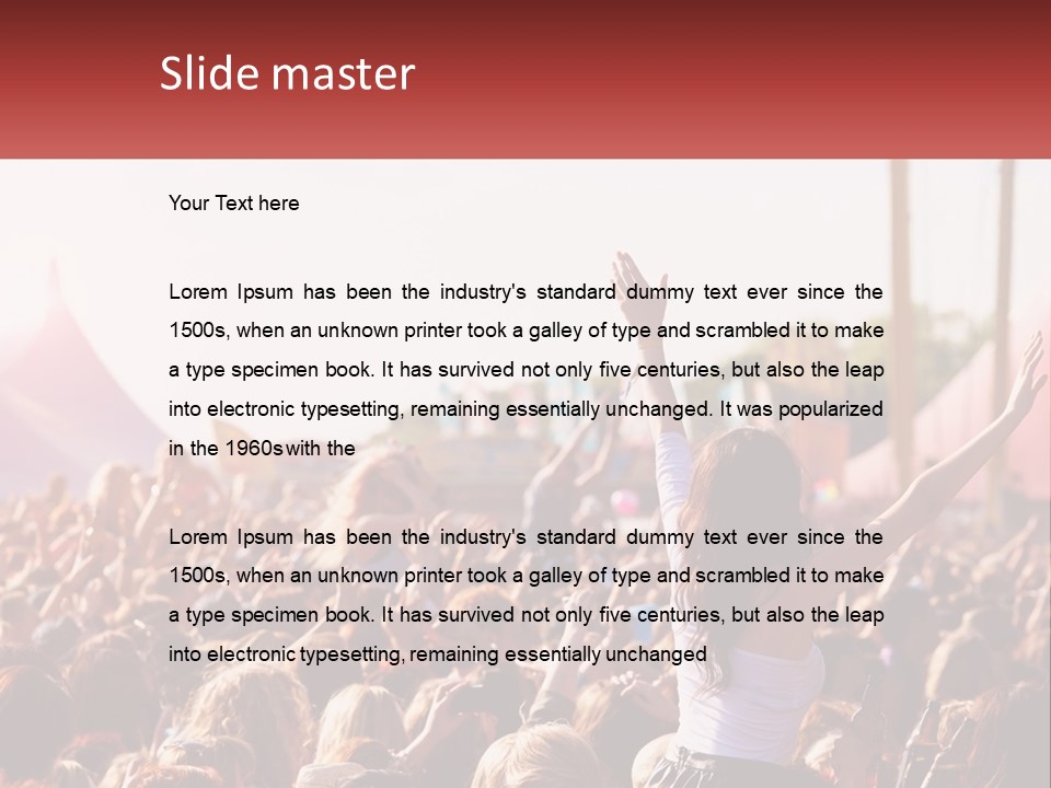 A Large Crowd Of People At A Music Festival PowerPoint Template