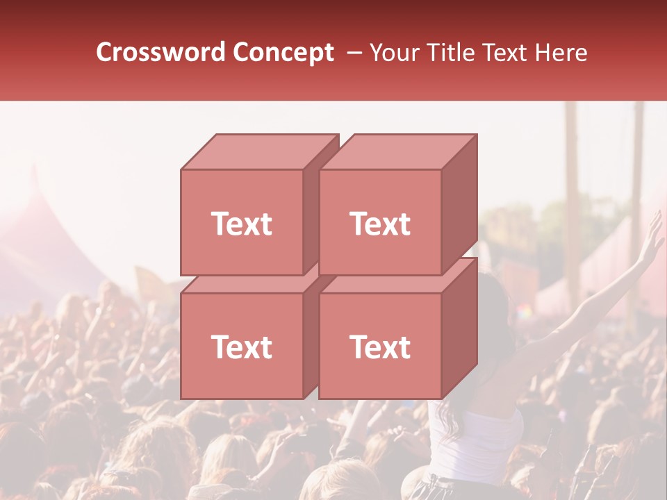 A Large Crowd Of People At A Music Festival PowerPoint Template