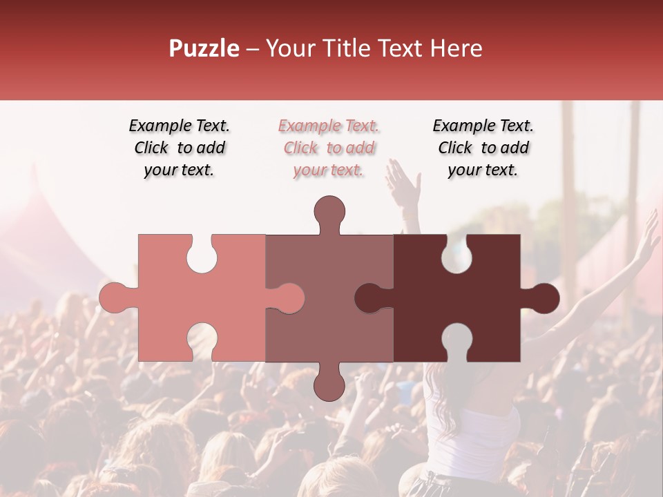 A Large Crowd Of People At A Music Festival PowerPoint Template