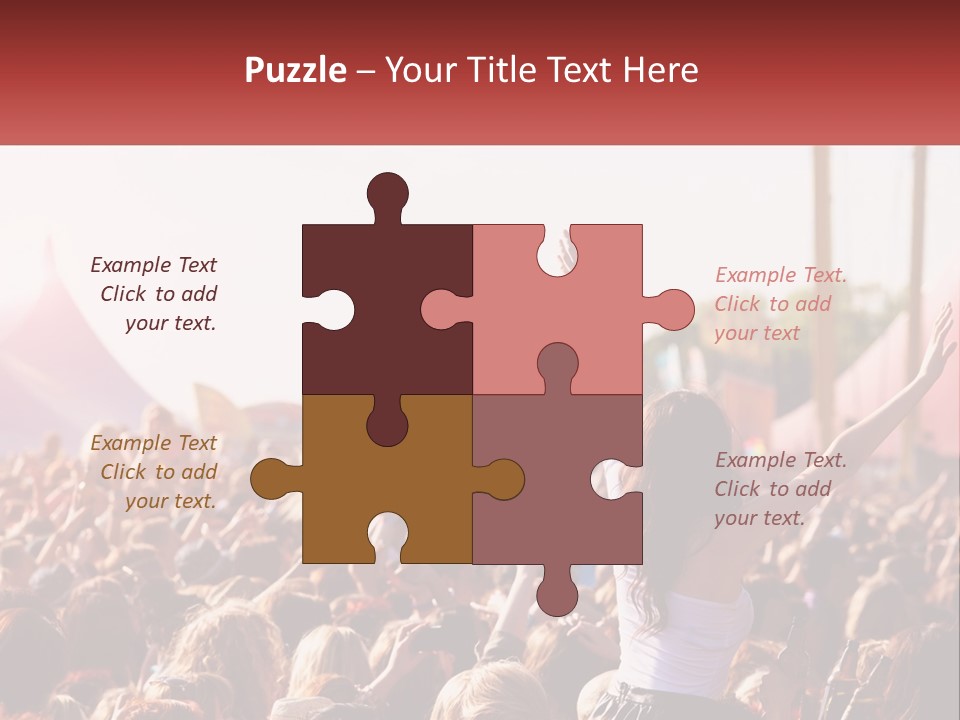 A Large Crowd Of People At A Music Festival PowerPoint Template