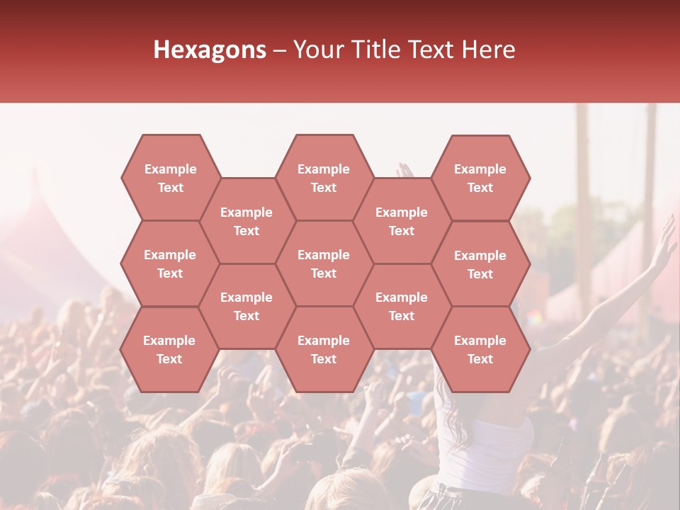 A Large Crowd Of People At A Music Festival PowerPoint Template