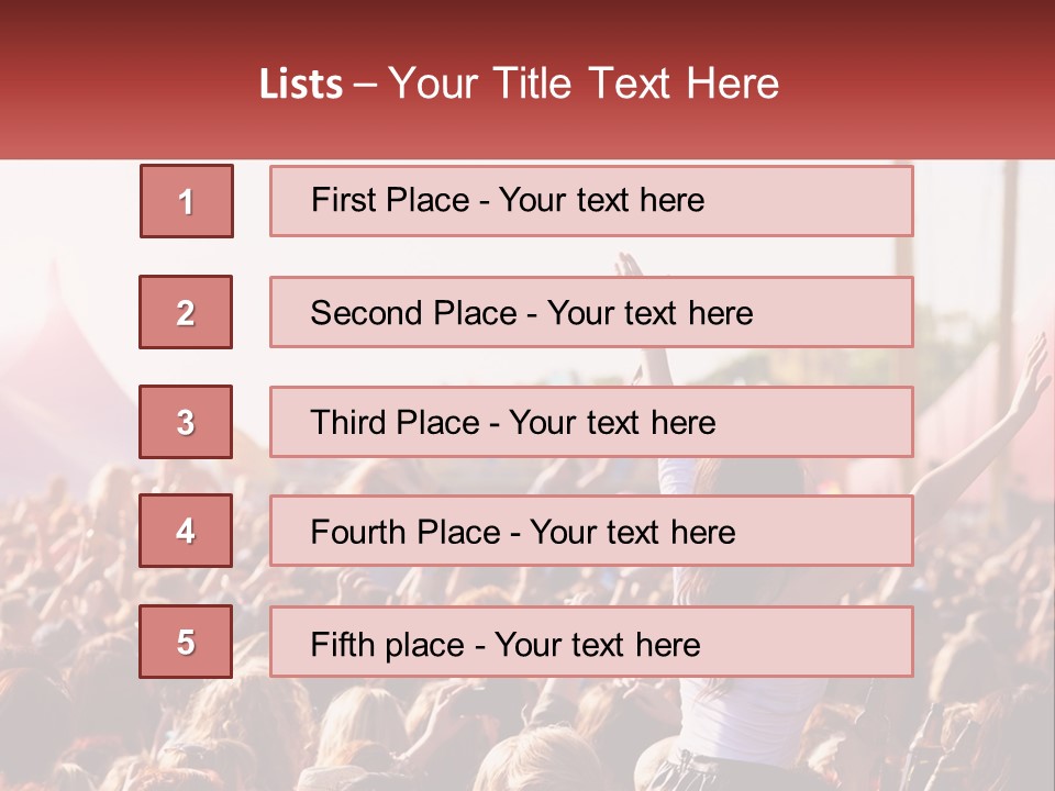 A Large Crowd Of People At A Music Festival PowerPoint Template
