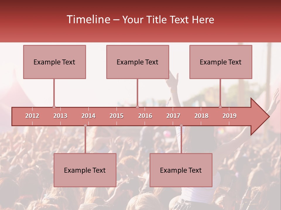 A Large Crowd Of People At A Music Festival PowerPoint Template