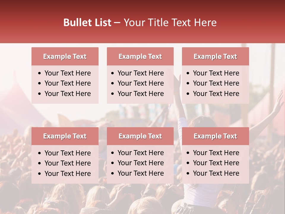A Large Crowd Of People At A Music Festival PowerPoint Template
