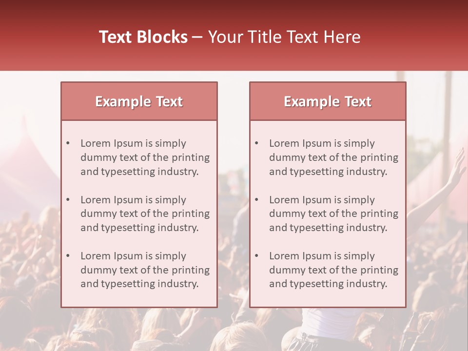 A Large Crowd Of People At A Music Festival PowerPoint Template