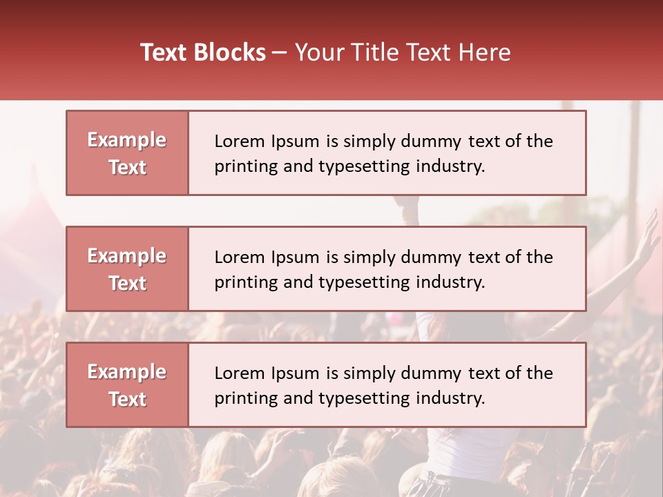 A Large Crowd Of People At A Music Festival PowerPoint Template