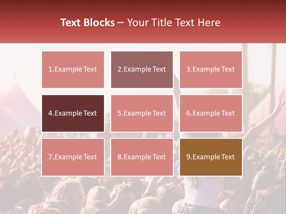A Large Crowd Of People At A Music Festival PowerPoint Template