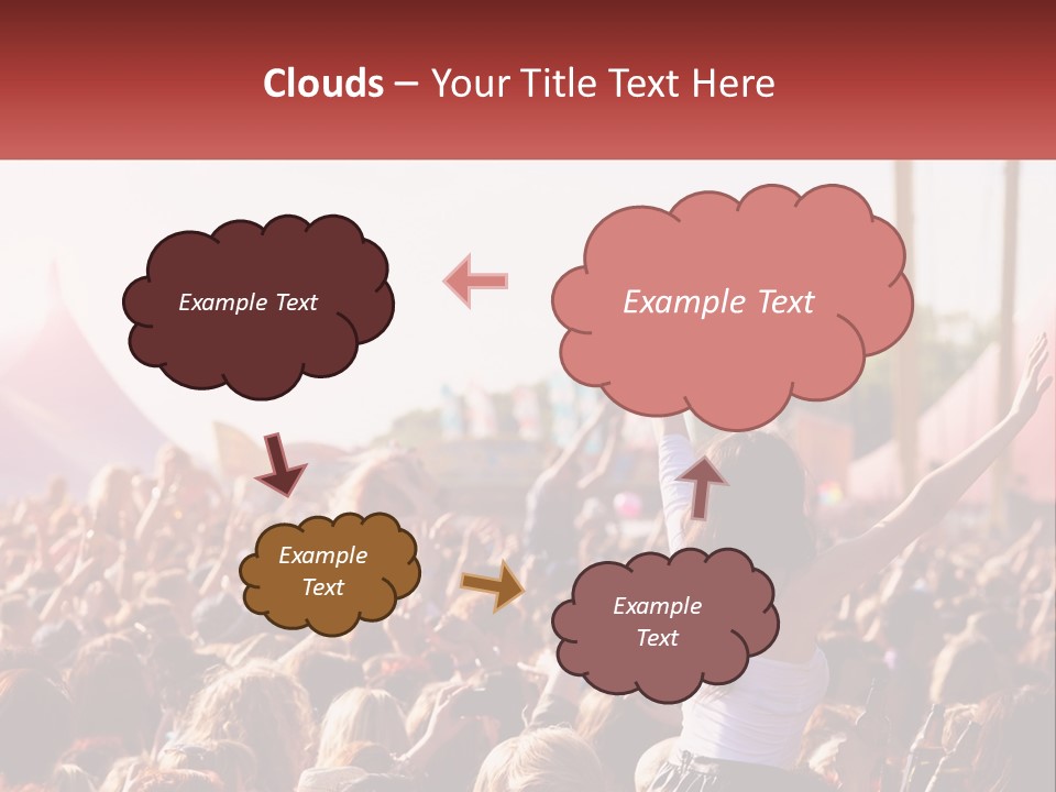 A Large Crowd Of People At A Music Festival PowerPoint Template