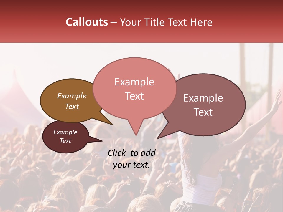 A Large Crowd Of People At A Music Festival PowerPoint Template