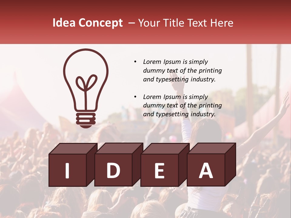 A Large Crowd Of People At A Music Festival PowerPoint Template