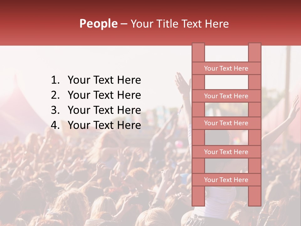 A Large Crowd Of People At A Music Festival PowerPoint Template