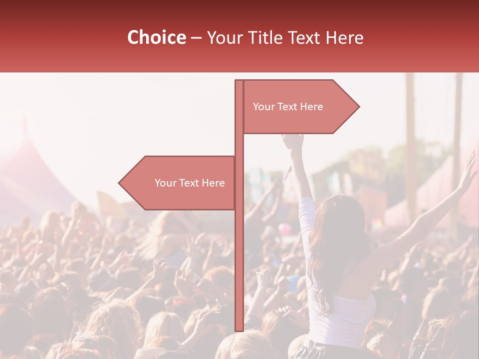 A Large Crowd Of People At A Music Festival PowerPoint Template