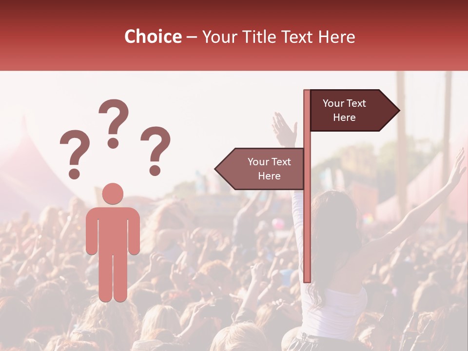 A Large Crowd Of People At A Music Festival PowerPoint Template