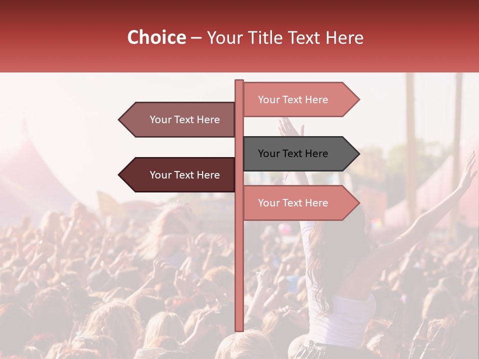 A Large Crowd Of People At A Music Festival PowerPoint Template