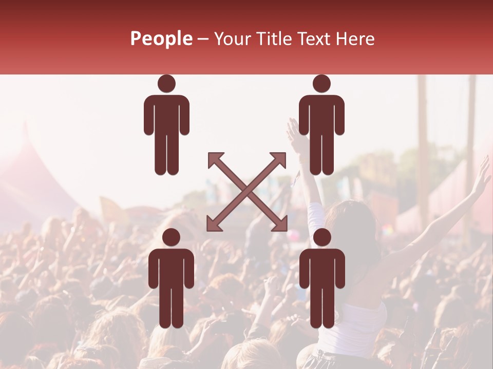A Large Crowd Of People At A Music Festival PowerPoint Template