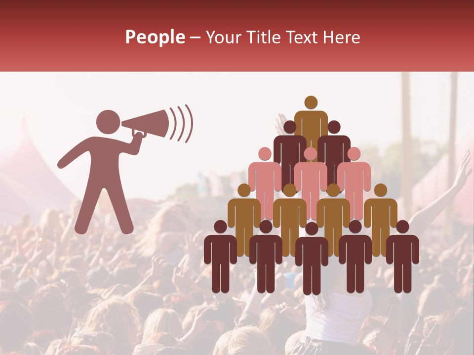 A Large Crowd Of People At A Music Festival PowerPoint Template