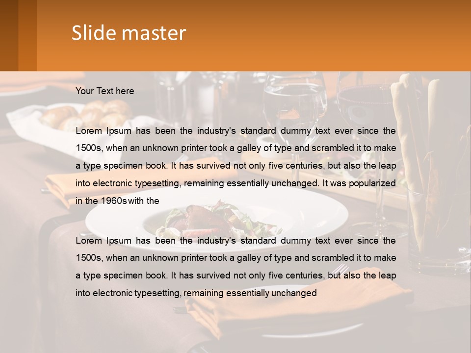 A Table With A Plate Of Food And Glasses Of Wine PowerPoint Template