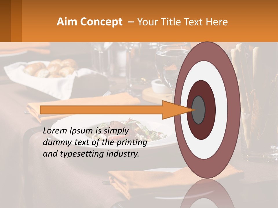 A Table With A Plate Of Food And Glasses Of Wine PowerPoint Template