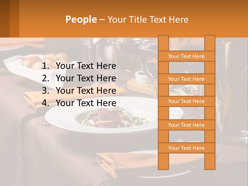 A Table With A Plate Of Food And Glasses Of Wine PowerPoint Template