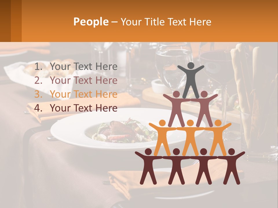 A Table With A Plate Of Food And Glasses Of Wine PowerPoint Template