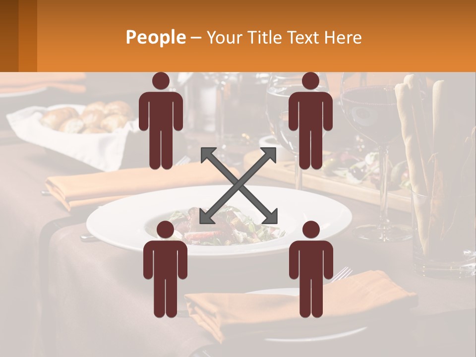 A Table With A Plate Of Food And Glasses Of Wine PowerPoint Template