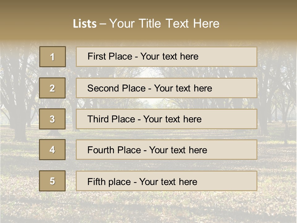 A Park Filled With Lots Of Trees Covered In Leaves PowerPoint Template