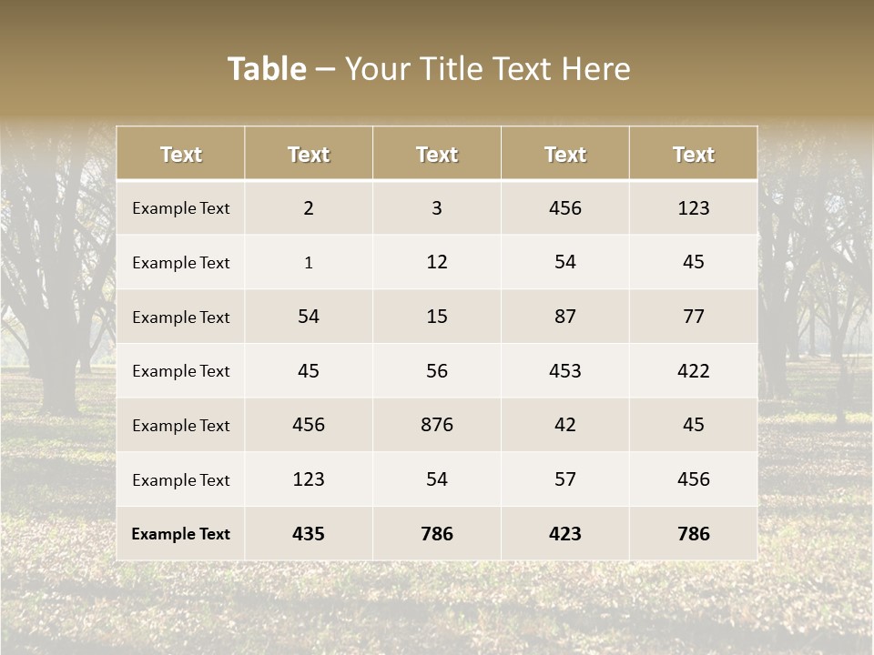 A Park Filled With Lots Of Trees Covered In Leaves PowerPoint Template