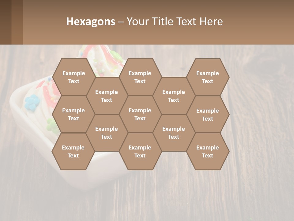 A Bowl Of Ice Cream With Sprinkles On A Wooden Table PowerPoint Template