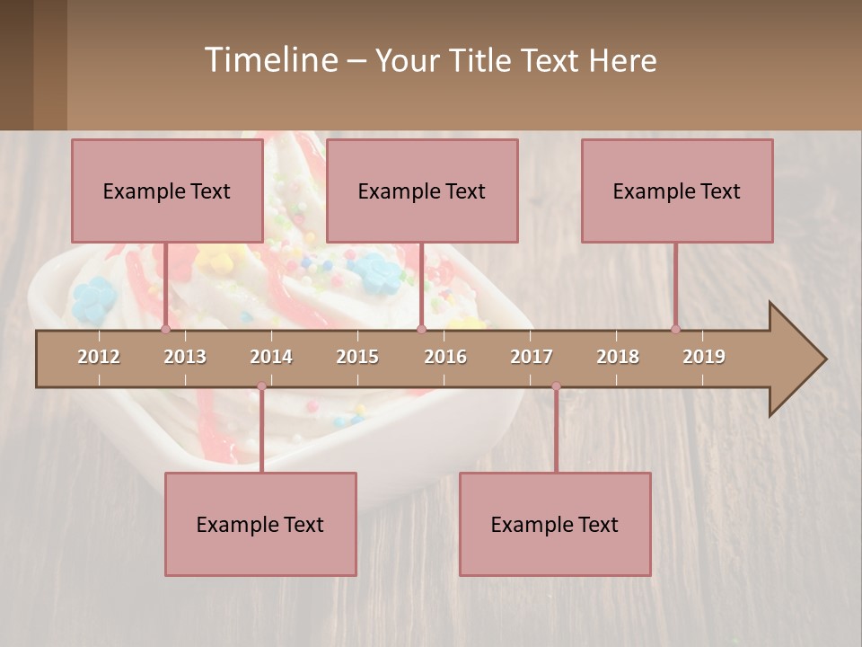 A Bowl Of Ice Cream With Sprinkles On A Wooden Table PowerPoint Template
