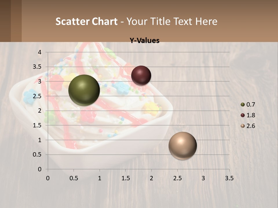 A Bowl Of Ice Cream With Sprinkles On A Wooden Table PowerPoint Template