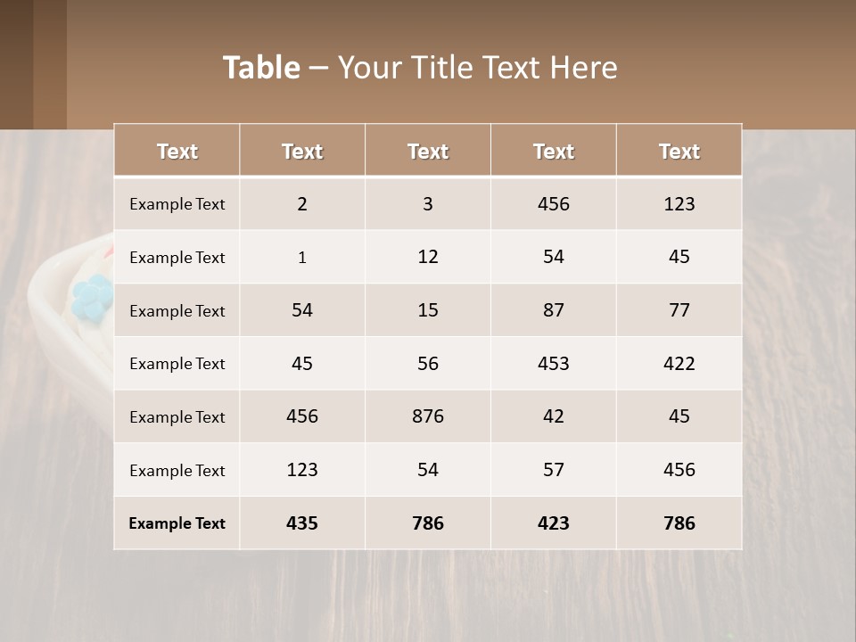 A Bowl Of Ice Cream With Sprinkles On A Wooden Table PowerPoint Template