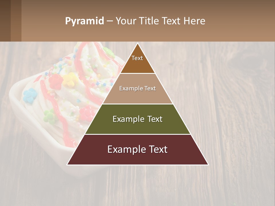 A Bowl Of Ice Cream With Sprinkles On A Wooden Table PowerPoint Template