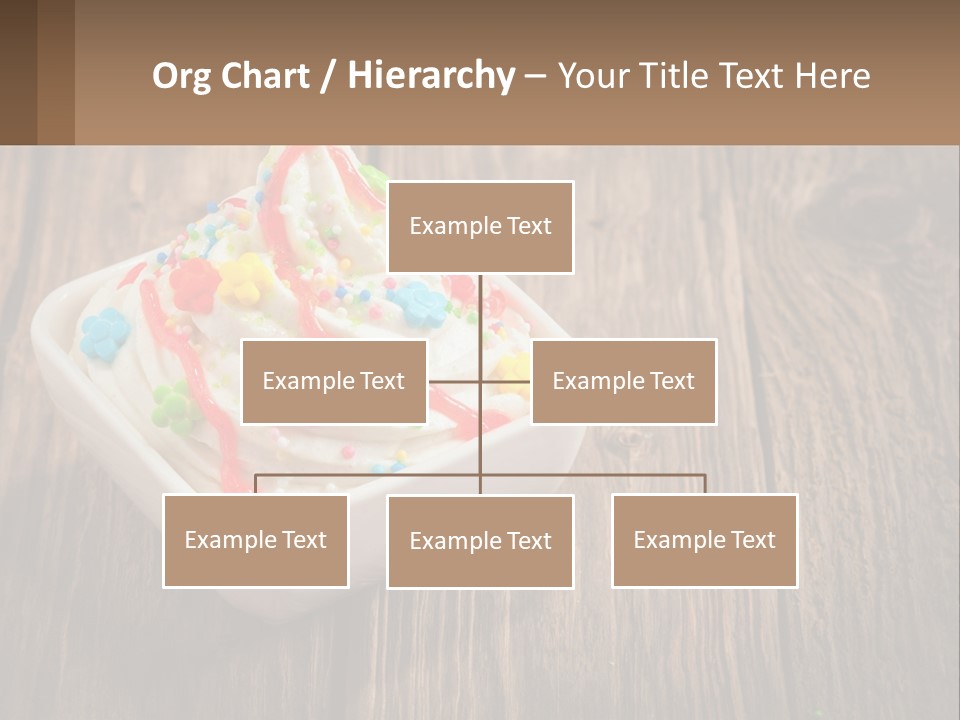 A Bowl Of Ice Cream With Sprinkles On A Wooden Table PowerPoint Template