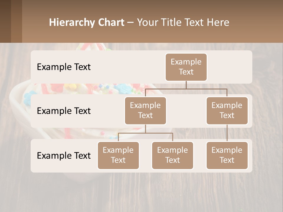 A Bowl Of Ice Cream With Sprinkles On A Wooden Table PowerPoint Template