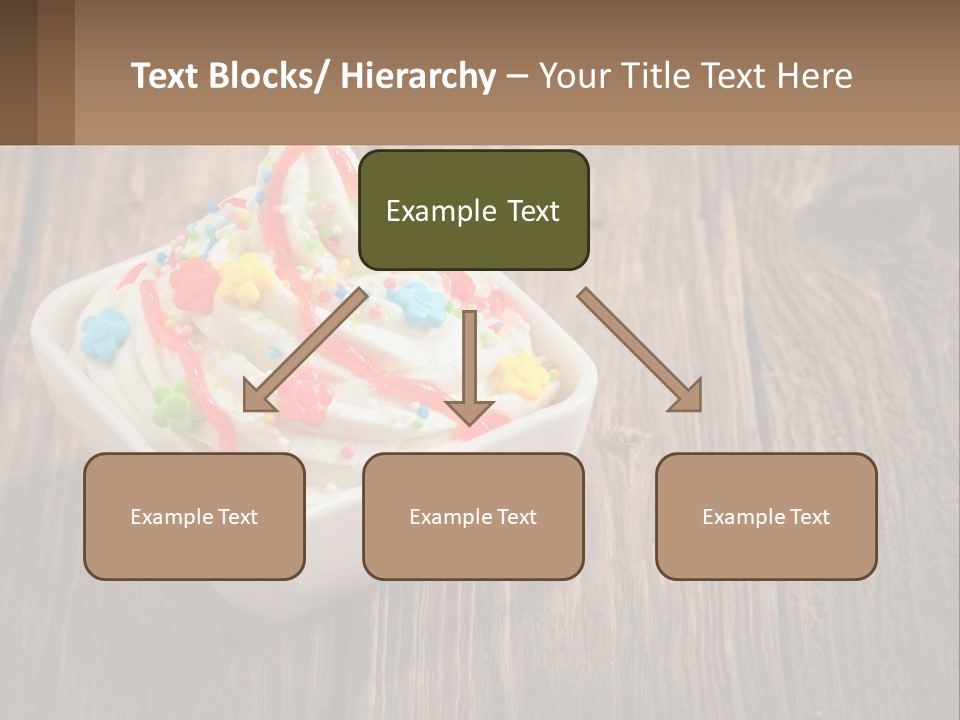A Bowl Of Ice Cream With Sprinkles On A Wooden Table PowerPoint Template