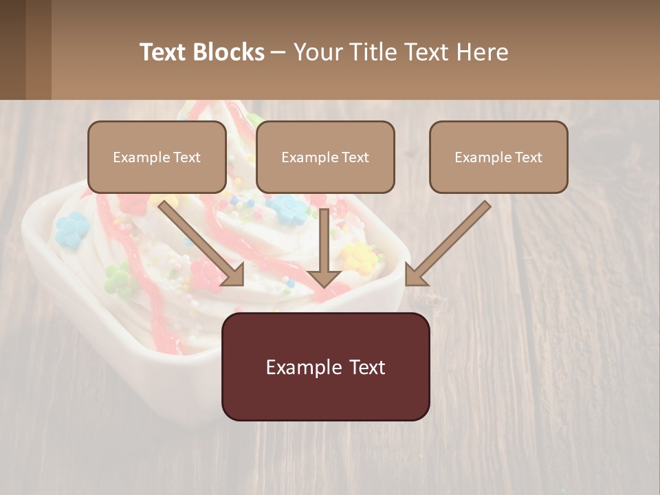 A Bowl Of Ice Cream With Sprinkles On A Wooden Table PowerPoint Template