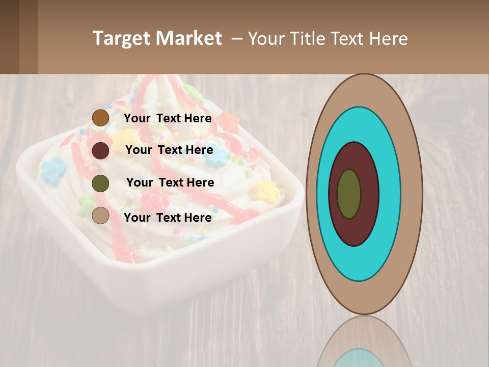 A Bowl Of Ice Cream With Sprinkles On A Wooden Table PowerPoint Template