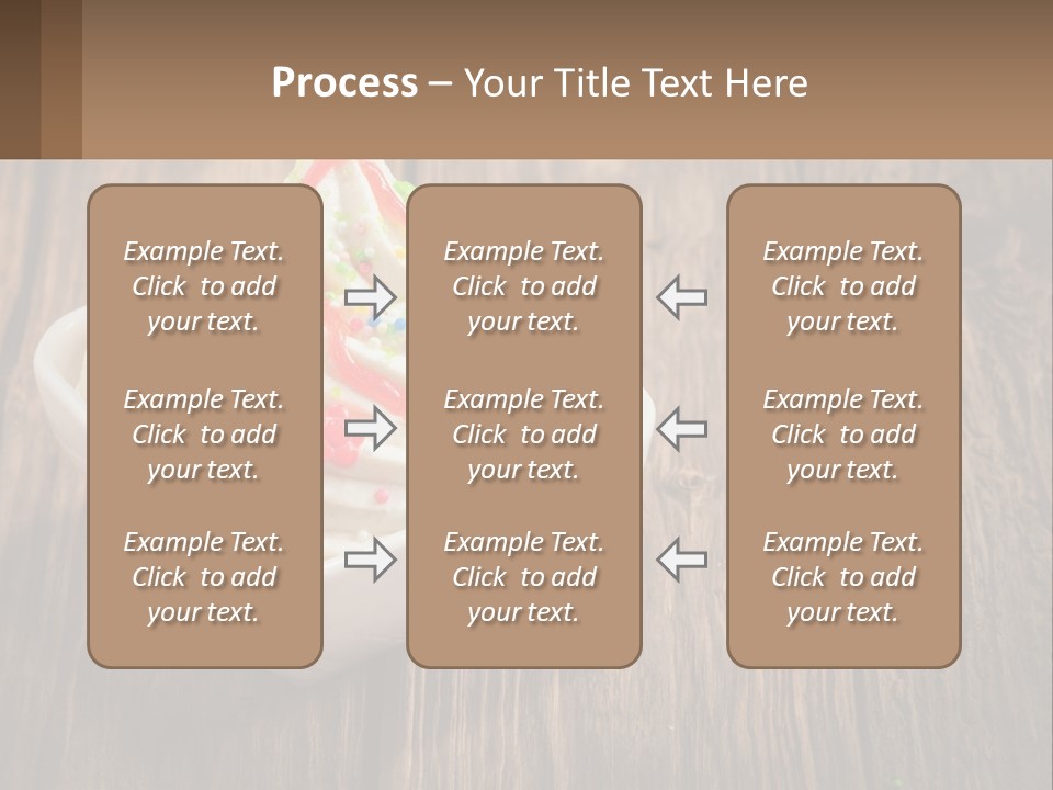 A Bowl Of Ice Cream With Sprinkles On A Wooden Table PowerPoint Template