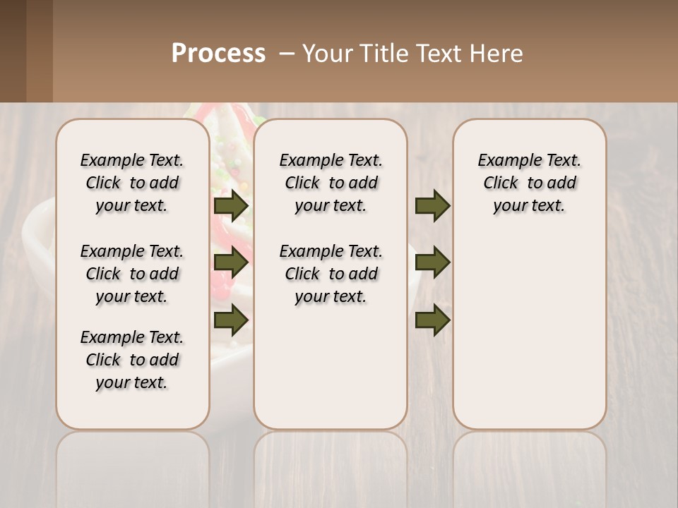 A Bowl Of Ice Cream With Sprinkles On A Wooden Table PowerPoint Template