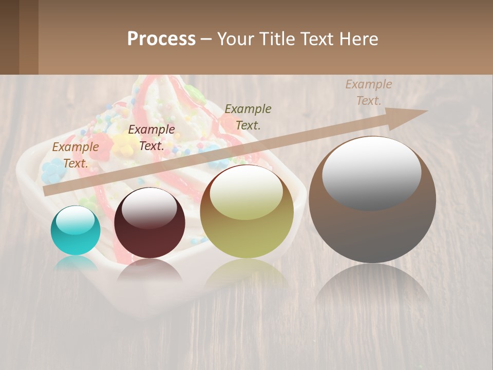 A Bowl Of Ice Cream With Sprinkles On A Wooden Table PowerPoint Template