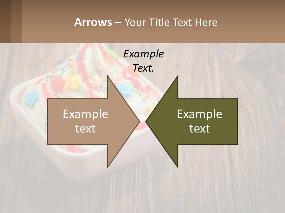 A Bowl Of Ice Cream With Sprinkles On A Wooden Table PowerPoint Template