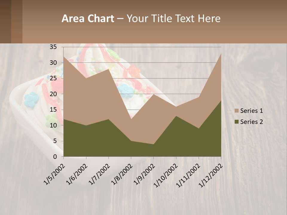 A Bowl Of Ice Cream With Sprinkles On A Wooden Table PowerPoint Template