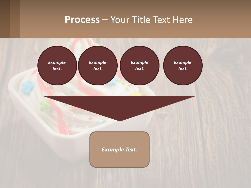 A Bowl Of Ice Cream With Sprinkles On A Wooden Table PowerPoint Template