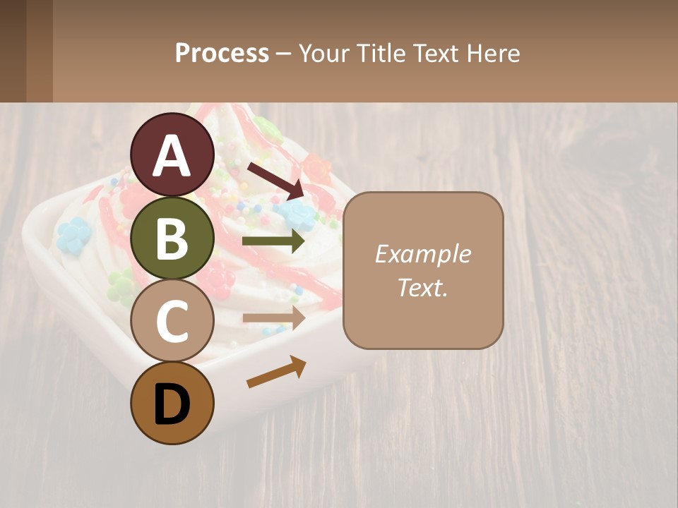 A Bowl Of Ice Cream With Sprinkles On A Wooden Table PowerPoint Template