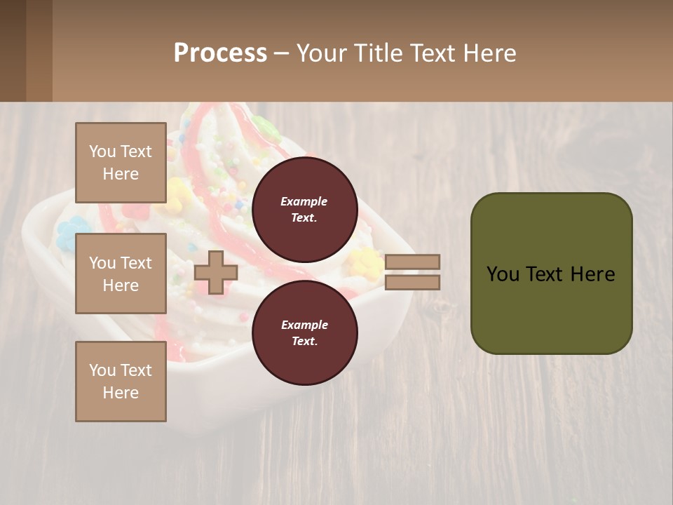 A Bowl Of Ice Cream With Sprinkles On A Wooden Table PowerPoint Template