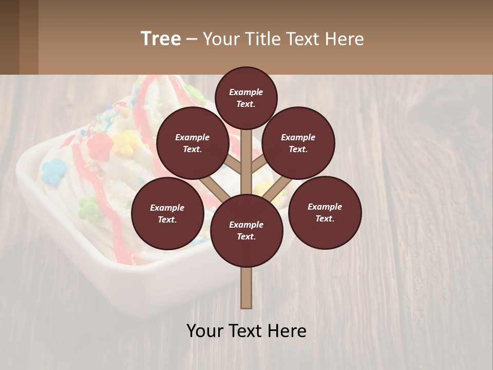 A Bowl Of Ice Cream With Sprinkles On A Wooden Table PowerPoint Template