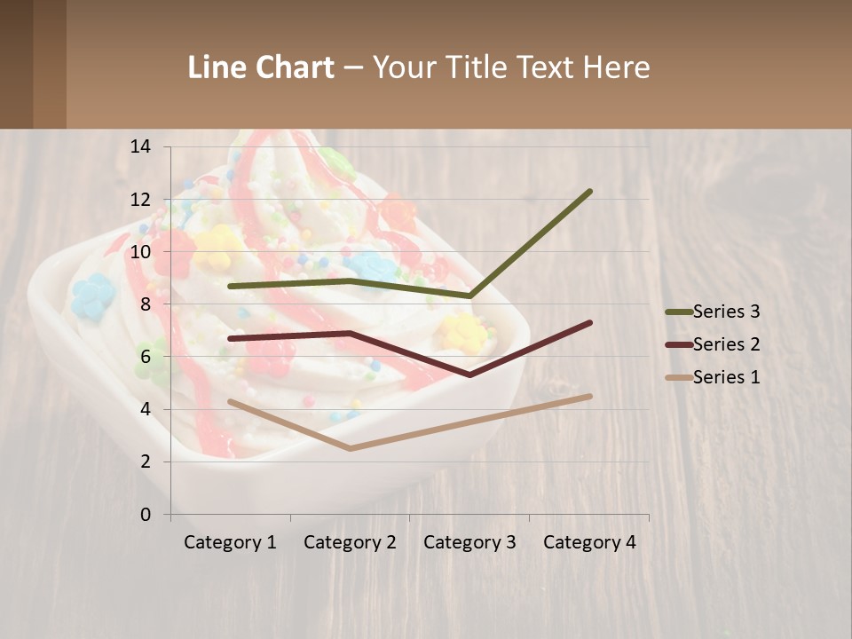 A Bowl Of Ice Cream With Sprinkles On A Wooden Table PowerPoint Template