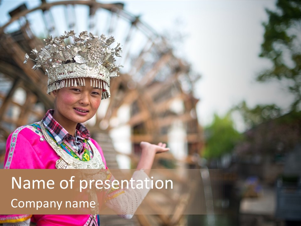A Young Girl In A Pink Dress And A Crown PowerPoint Template